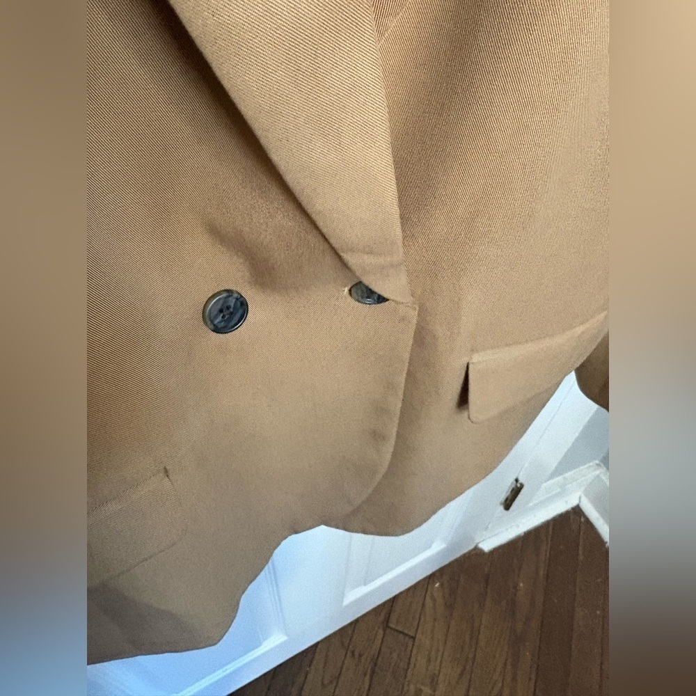 J.Crew Factory Drapey Twill Double-Breasted Blazer – Size 16 | Tan - Picture 6 of 12